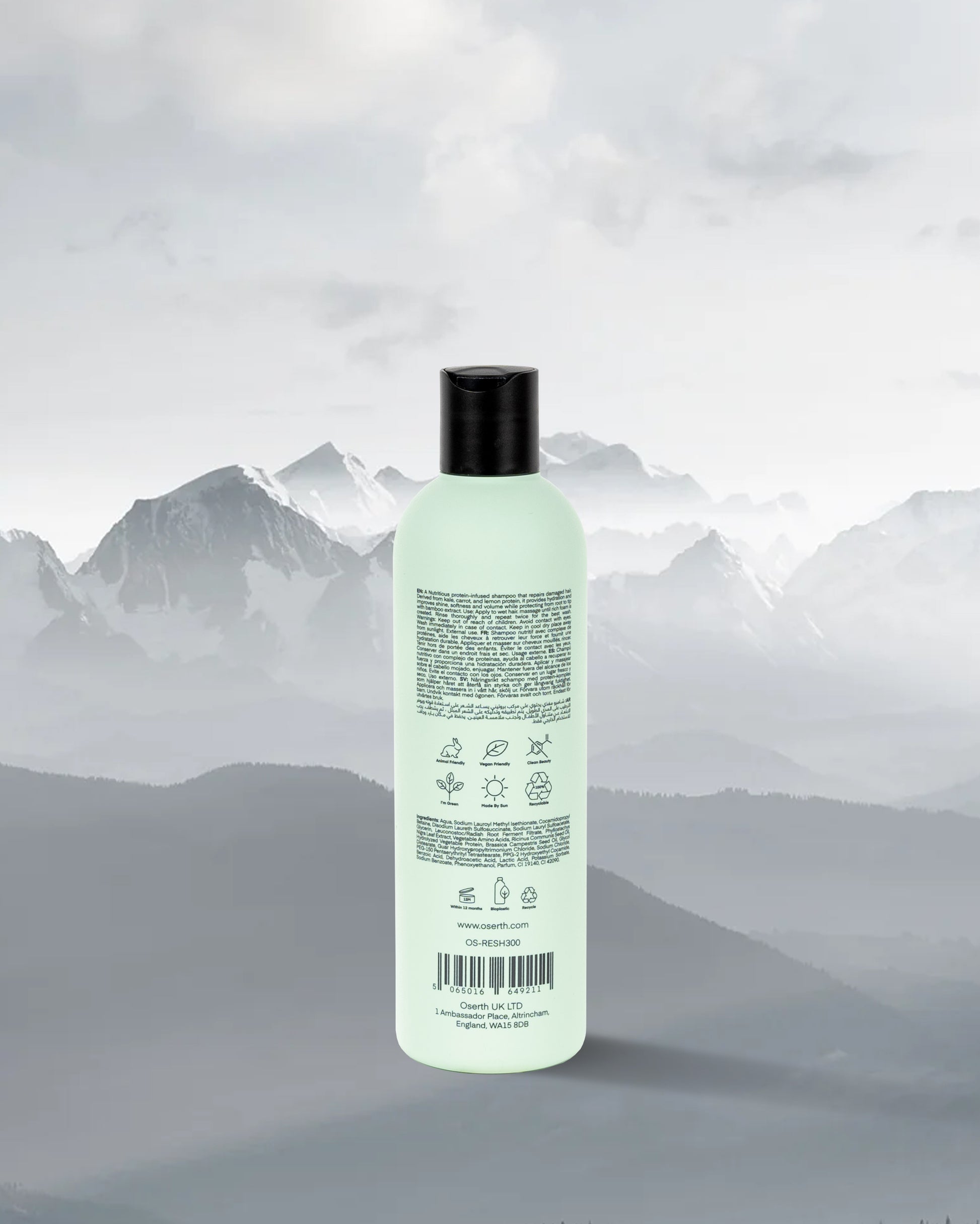 Oserth Restore Collection – Repair and rejuvenate damaged hair with vegan, sustainable products infused with nourishing natural ingredients.